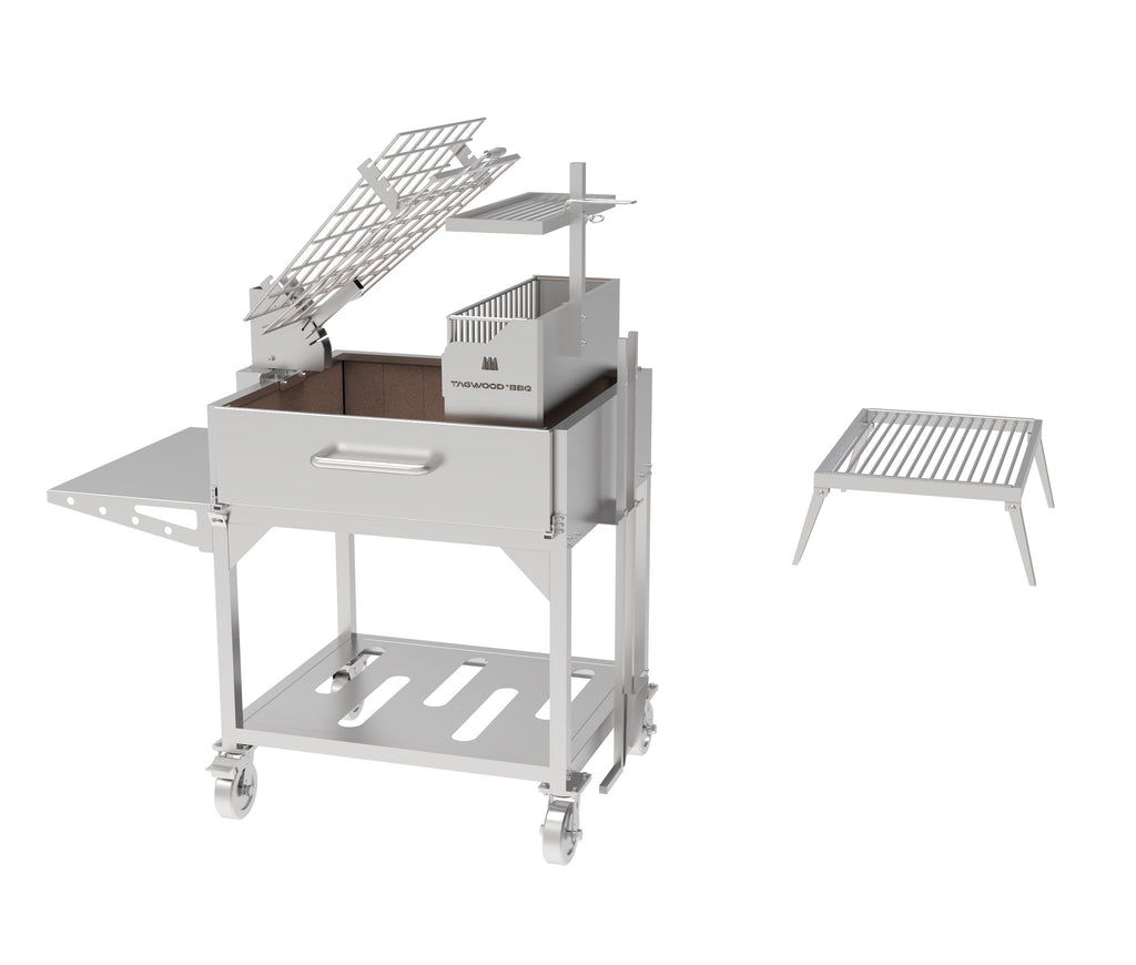 Tagwood BBQ33SS Argentine Clamp Grill with Firebox – 304 Stainless Steel