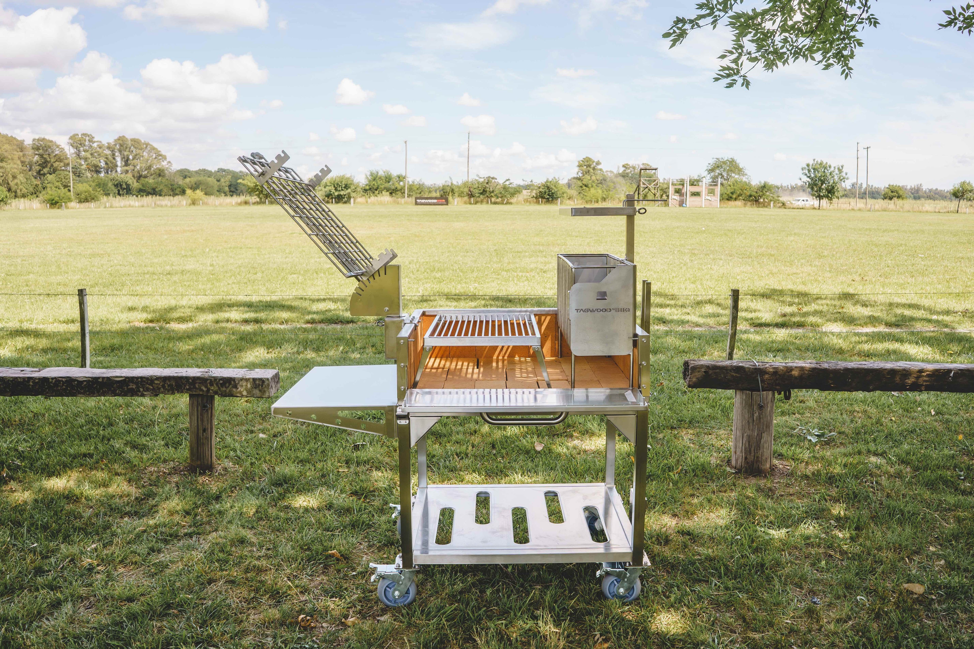Tagwood BBQ33SS Argentine Clamp Grill with Firebox – 304 Stainless Steel