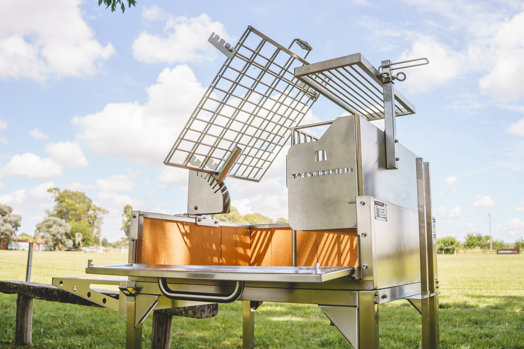 Tagwood BBQ33SS Argentine Clamp Grill with Firebox – 304 Stainless Steel
