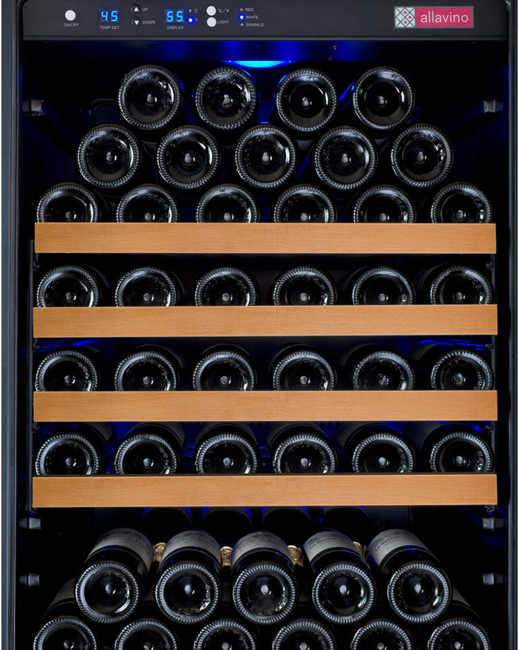 Allavino FlexCount II Tru-Vino 344 Bottle Four Zone Black Side-by-Side Wine Refrigerator