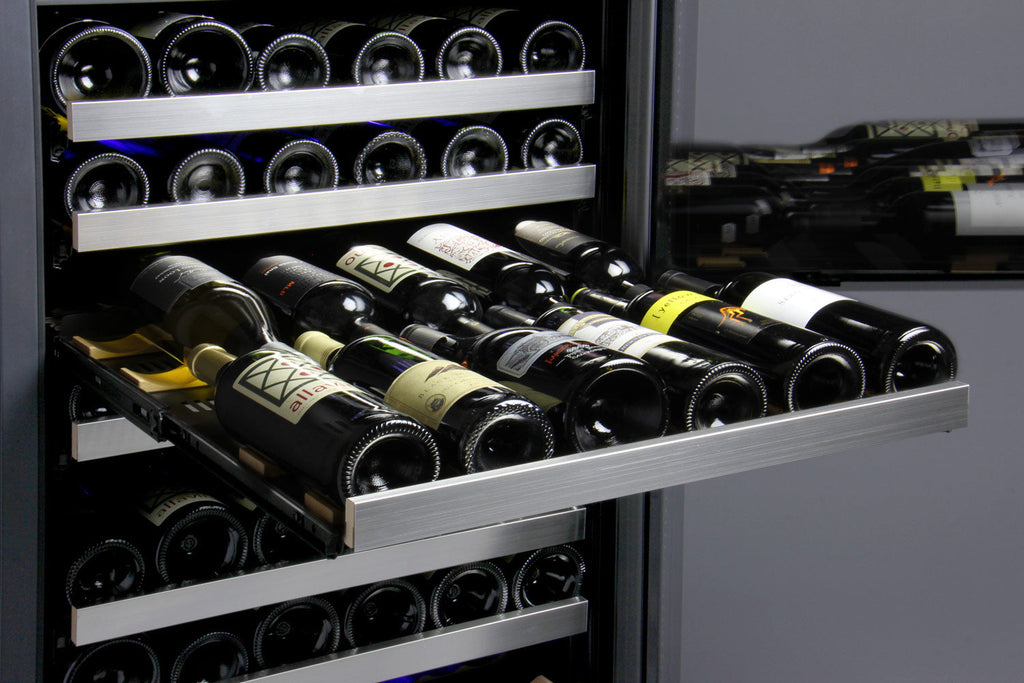 Allavino FlexCount II Tru-Vino 344 Bottle Four-Zone Stainless Steel Side-by-Side Wine Refrigerator