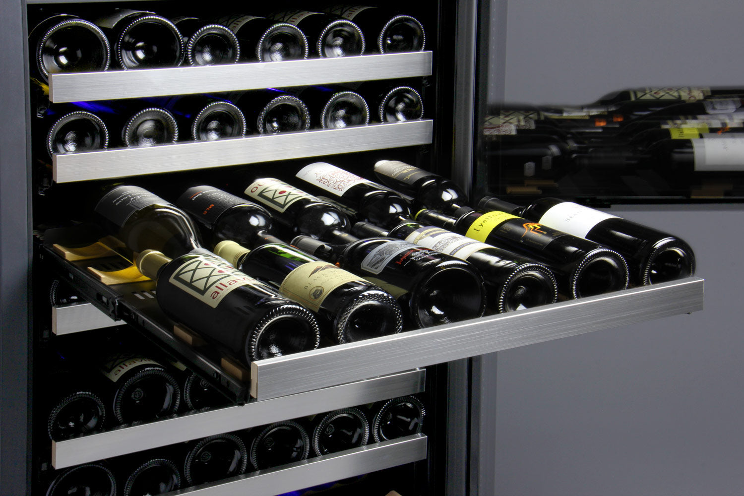 Allavino FlexCount II Tru-Vino 349 Bottle Three Zone Stainless Steel Side-by-Side Wine Refrigerator