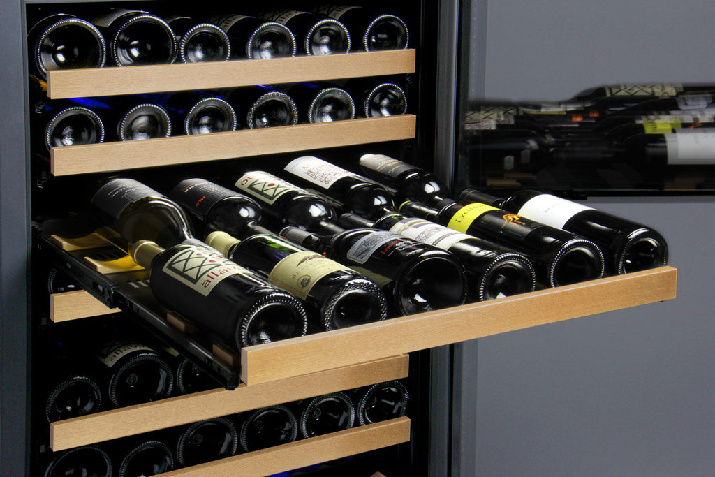 Allavino FlexCount II Tru-Vino 344 Bottle Four Zone Black Side-by-Side Wine Refrigerator