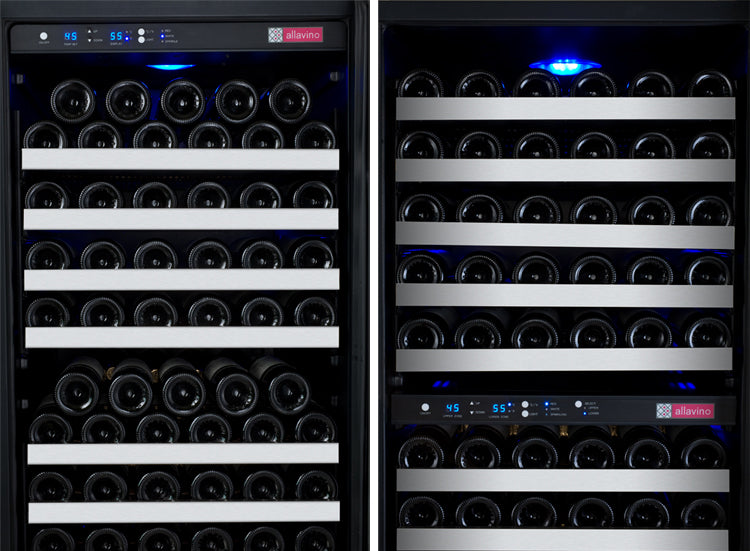 Allavino FlexCount II Tru-Vino 349 Bottle Three Zone Stainless Steel Side-by-Side Wine Refrigerator